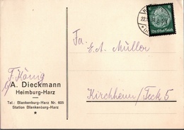! 1934 Postkarte Deutsches Reich, Stempel Heimburg, Harz - Covers & Documents