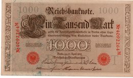 GERMANY- 100 MARK 1910  - Wor:P-44b/5, Ros:R-45g  UNC -  T 4092264  M - 1.000 Mark