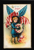 Ellen Clapsaddle Signed - Decoration Day "Lest We Forget" 1909 - Antique Postcard - Clapsaddle