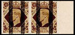GREAT BRITAIN 1939 George Vl 1sh Post Office Training Stamps OVPT:2 Bars MARG.PAIR GB - Variétés, Erreurs & Curiosités