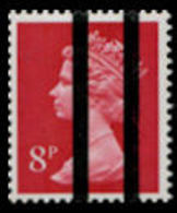 GREAT BRITAIN QII Machine Post Office Training Stamps OVPT:2vert. 8p GB - Variétés, Erreurs & Curiosités