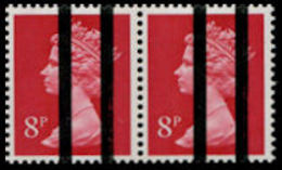 GREAT BRITAIN QII Machine Post Office Training Stamps 2V 8p PAIR GB - Errors, Freaks & Oddities (EFOs