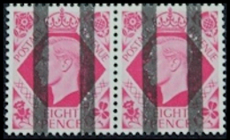 GREAT BRITAIN 1937 George Vl 8d Carm. Post Office Training Stamps PAIR OVPT:2 Bars GB - Variétés, Erreurs & Curiosités