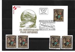 6033n: Österreich 1985, Franz Defregger, Beleg Und 4 Postfrische/ Gestempelte Briefmarken - Dölsach