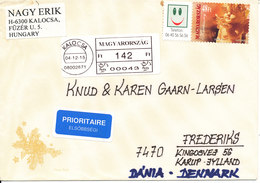 Hungary Cover Sent To Denmark Kalocsa 4-12-2004 With A Stamp And ATM Label - Briefe U. Dokumente