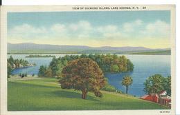 NEW-YORK   ( ETATS-UNIS )  LAKE GEORGE ,  VIEW OF DIAMOND ISLAND - Lake George