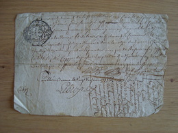 DOCUMENT AVEC CACHET DE GENERALITE DE PARIS 1 SOL 1757 - Gebührenstempel, Impoststempel