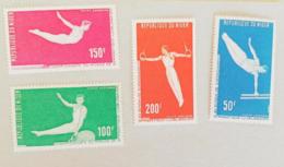 NIGER Gymnastique, Gimnasia Yvert PA 137/40. Championnat Du Monde De Gymnastique LJUBLJANA 1970. ** MNH - Gymnastics