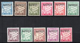 Col17  Colonie Martinique TAXE N° 1 à 11  Neuf X MH  Cote 80,00€ - Postage Due