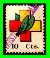 ESPAÑA  VIÑETA – CRUZ ROJA Y GUALDA DE 10 CENTIMOS - Postage-Revenue Stamps
