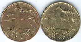 Barbados - Elizabeth II - 5 Cents - 1998 (KM11) & 2008 (KM11a) - Barbados (Barbuda)