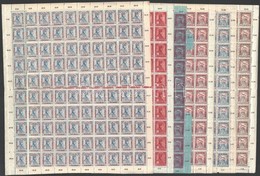 ** 1915 Hadisegély (II.) 13 Klf érték 100-as ívekben, A 10f, 30f, 60f, 5K Hiányzik / Missing (430.000) (fogelválások, Hi - Sonstige & Ohne Zuordnung