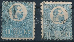 O 1871 Kőnyomat 10kr 2 Féle Színárnyalat (53.000) (javított Fogazás / Repaired Perforation) - Sonstige & Ohne Zuordnung