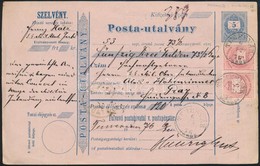 1876 5kr Díjjegyes Postautalvány 2 X 5kr Díjkiegészítéssel "TEMESVÁR VÁROS" - Graz - Sonstige & Ohne Zuordnung