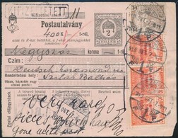 1919 Okt. 07. A Román Megszállás Utolsó Napja Székesfehérváron Postautalvány 4 X 10f Tanácsköztársaság + 20f Arató Bérme - Sonstige & Ohne Zuordnung