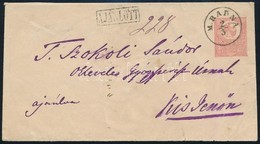 ~1872 5kr Díjjegyes Boríték Réznyomat 10kr Kiegészítéssel Ajánlott Levélként "M.RADNA" - "KISS JENŐ" - Sonstige & Ohne Zuordnung