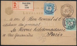 1897 Ajánlott Díjjegyes Levelezőlap 3kr + 10kr Díjkiegészítéssel "BRUCK-UJFALU / TÁBOR" - Párizs - Sonstige & Ohne Zuordnung