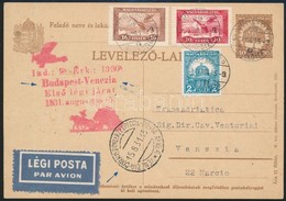 1931 Budapest - Venezia Első Légi Járat Levelezőlap - Sonstige & Ohne Zuordnung