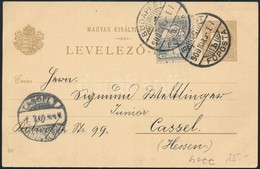 1900 Vegyes Bérmentesítés: 2kr Díjjegyes Milleniumi Képeslap Turul 1f Díjkiegészítéssel Budapestről Casselbe - Sonstige & Ohne Zuordnung