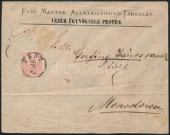 1871 Kőnyomat 5kr Levélen "PEST" - Monostor (14.500) - Sonstige & Ohne Zuordnung