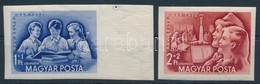 ** 1952 Bélyegnap (25.) Vágott Sor (20.000) (1Ft Törések, 2Ft Rozsdapötty / Mi 1274 Creases, Mi 1275 Stain Spot) - Sonstige & Ohne Zuordnung