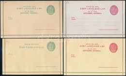 1886-1887 4 Különféle Használatlan Díjjegyes Zárt Levelezőlap - Sonstige & Ohne Zuordnung