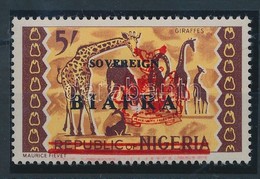 ** Biafra 1968 Mi 14 Részleges Kettős Piros Felülnyomással / Red Overprint Partly Double - Sonstige & Ohne Zuordnung