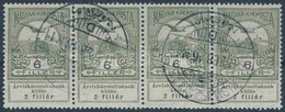 O 1913 Árvíz 6f Négyescsík Benne II. Tipusú Bélyeg "KISÚJSZÁLLÁS" - Sonstige & Ohne Zuordnung