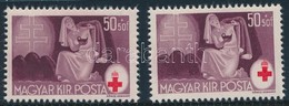 ** 1944 Vöröskereszt 2 Db 50f A Piros Szín Klf Irányú Eltolódásával - Sonstige & Ohne Zuordnung