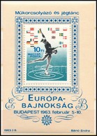 ** 1963 Műkorcsolyázó és Jégtánc Blokk Kék ,,nyílhegy" Lemezhibával (4.000) - Sonstige & Ohne Zuordnung