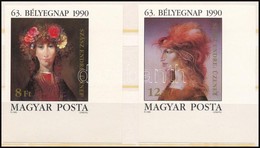 ** 1990 Bélyegnap (63.) - Festmények (XXII.) ívsarki Vágott Sor (4.500) - Sonstige & Ohne Zuordnung