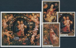 ** 1986 Karácsony, Rubens Sor + Blokk, Christmas, Rubens Set + Block Mi 1125-1127 + Mi 173 - Sonstige & Ohne Zuordnung