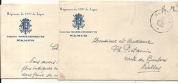 BELGIQUE . NAMUR . CASERNE MARIE HENRIETTE . LETTRE ENTETE + CPA . 1939 OCTOBRE . - Documentos