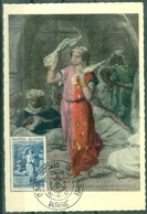 ALGERIE N° 348 Danseuse Arabe Oblitéré Sur Carte Maximum - Maximum Cards