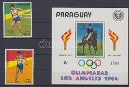 ** 1984 Nyári Olimpia, Los Angeles Mi 3716+3718 + Kisív 3717 + Blokk 395 - Sonstige & Ohne Zuordnung