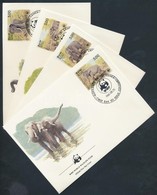 1986 WWF: Elefánt Sor Mi 753-756 4 FDC-n - Sonstige & Ohne Zuordnung