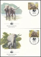 1986 WWF: Elefántok Sor 4 Db FDC-n Mi 753-756 - Sonstige & Ohne Zuordnung