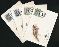 1986 WWF: Gyík Sor Mi 500-503 4 FDC-n - Sonstige & Ohne Zuordnung