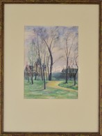 Baja Béla (1940-?): Városszél. Akvarell, Papír. Jelzett. Üvegezett Keretben 26x19 Cm - Sonstige & Ohne Zuordnung