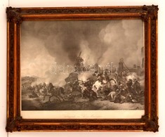 Cca 1850 Philip Wouwerman Festménye Után Készült Metszet, üvegezett Keretben, 31×42 Cm - Stiche & Gravuren