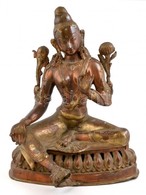 Zöld Tara Istennő. Bronz. Díszített, Jelzés Nélkül / Godess Shiva. Bronze. 38 Cm - Sonstige & Ohne Zuordnung