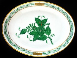 Herendi Apponyi Mintás Porcelán Tálka, Kézzel Festett, Jelzett, Hibátlan, 9x12 Cm - Sonstige & Ohne Zuordnung