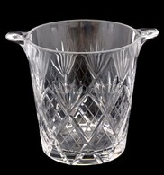 DaVinci Kristályüveg Pezsgőhűtő Vödör, Metszett, Jelzett, M: 19 Cm - Glas & Kristall