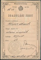1898 Igazolási Jegy Utazó ügynök Részére - Ohne Zuordnung
