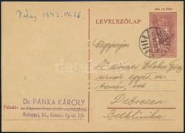 1942 Dr. Panka Károly Ny. Képviselőházi Elnöki Osztályfőnök Levele Dr. Diósadi Elekes György Egyetemi Tanárnak - Ohne Zuordnung