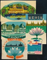 Cca 1950-70 5 Db Klf. Hévízi Bőröndcímke - Werbung