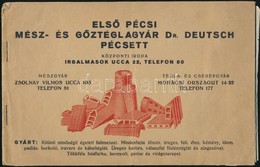 Cca 1910 Első Pécsi Mész- és Gőztéglagyár Dr. Deutsch. Képes árjegyzék Kihajtható Lapokkal. 9 L - Werbung