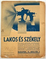 Cca 1940 Lakos és Székely Gépgyár. Bp. VI. (XIII.) Béke Tér Képes árjegyzék- 24p. Kissé Szakadozott - Werbung