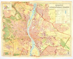 Cca 1930 Budapest Székesfőváros Térképe. M. Kir. Állami Térképészet. 100x70 Cm - Sonstige & Ohne Zuordnung