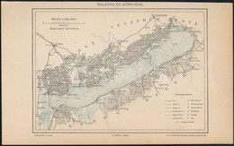 1893 Balaton és Környéke Térkép, 1:385000, Pallas Nagy Lexikona, 13x18 Cm - Sonstige & Ohne Zuordnung